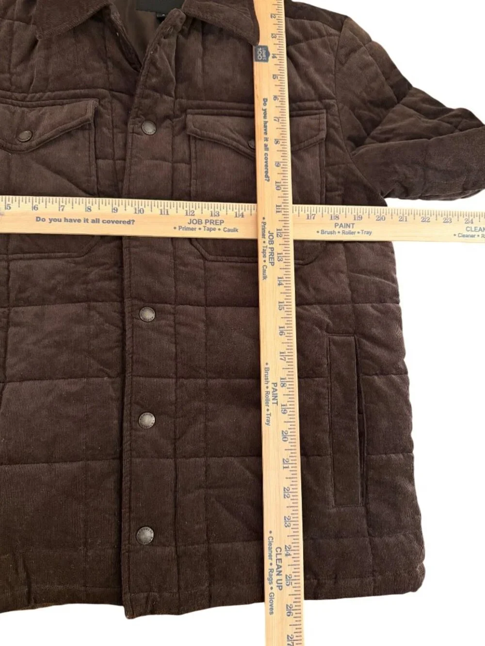 Banana Republic Quilted Corduroy Jacket‎ Brown Snap Front Shirt Jacket Men's Sm